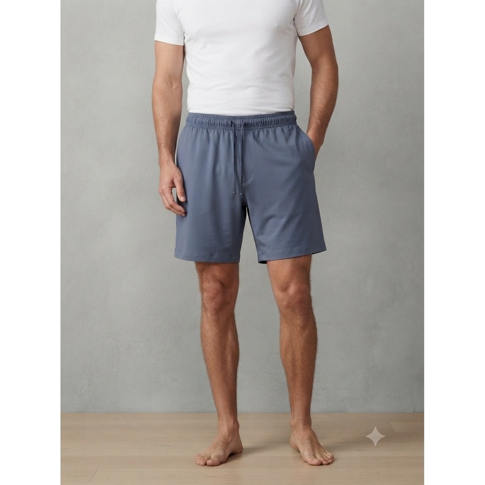 SKIMS Sport Shorts Mens Large Slate Blue Athletic Gym Lounge Training Relaxed